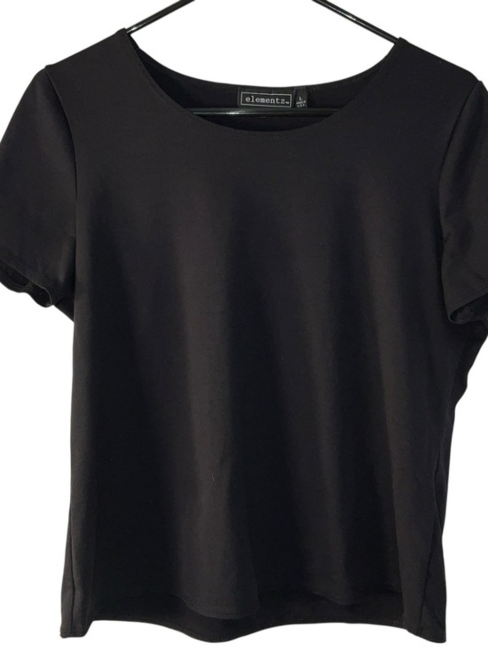 Elementz Black Short Sleeve Scoop Neck Tee